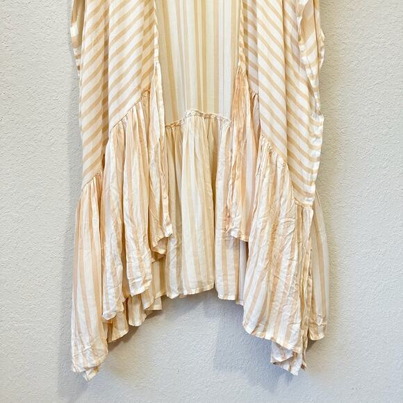 FREE PEOPLE Kenna Kimono Natural Striped Duster Cover Up NWT - Picture 6 of 11
